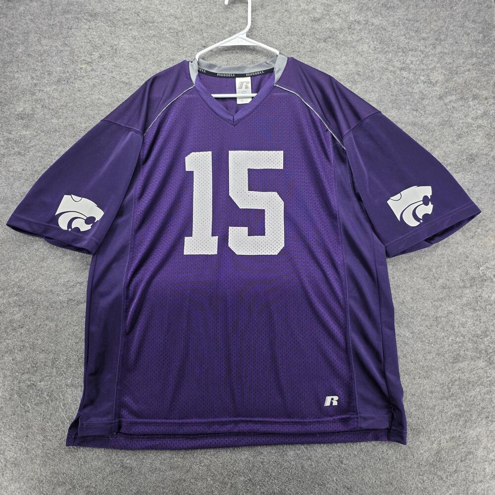 Kansas State Wildcats Jersey Mens Large Purple NCAA Football Number 15 Mesh